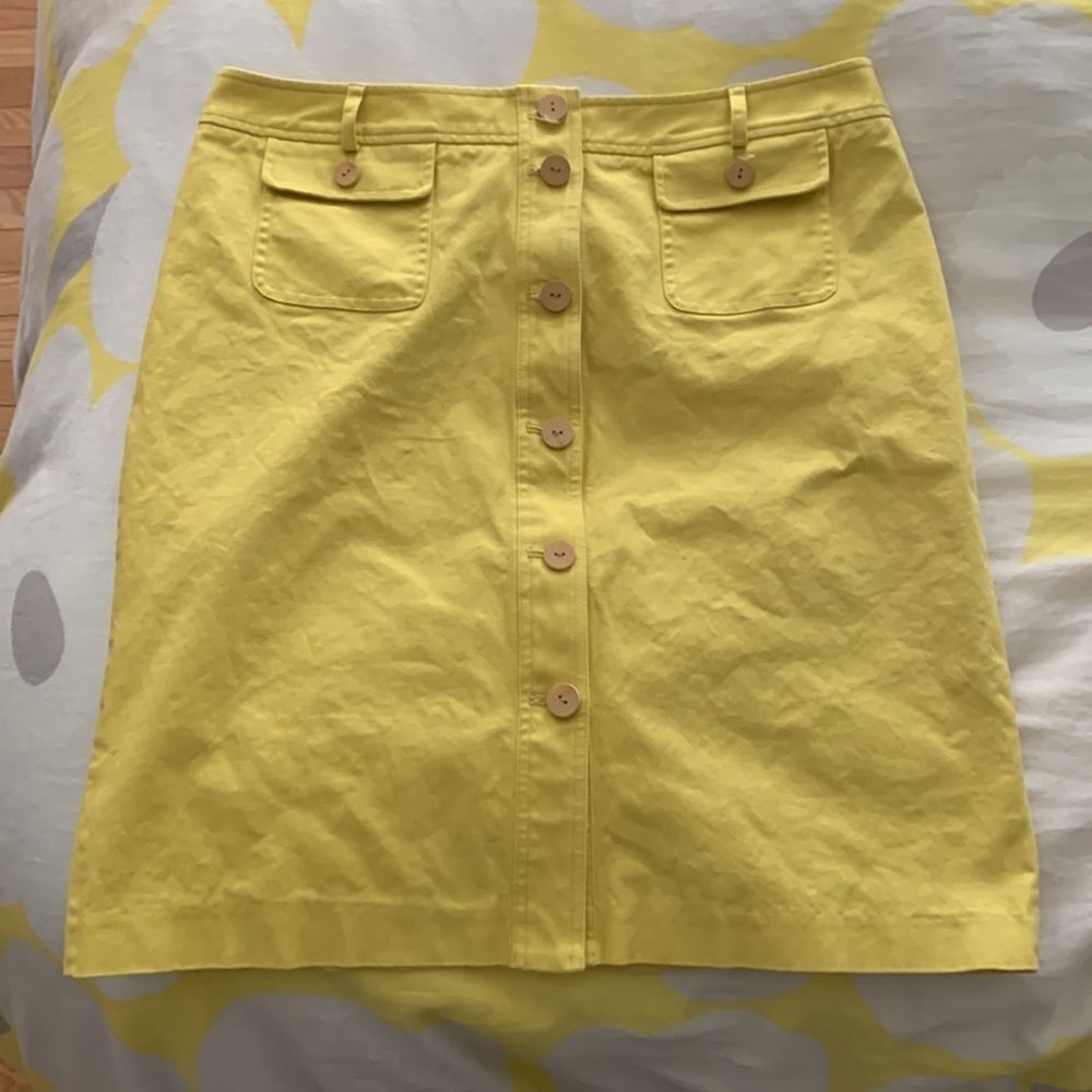 J. McLaughlin Yellow Button Up‎ Skirt